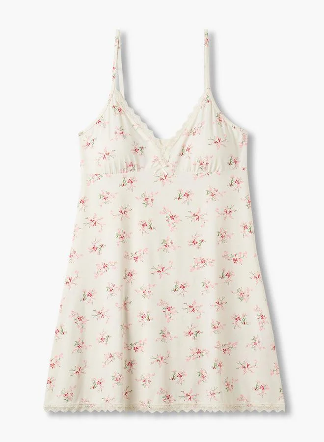 سبلاش فيڤ Slip Dress Sleeveless Lace Trim